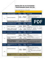 Programacion de Actividades para Etica y Responsabilidad Social