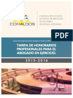 Tarifas de honorarios profesionales actualizadas 2015-2016 CONALBOS