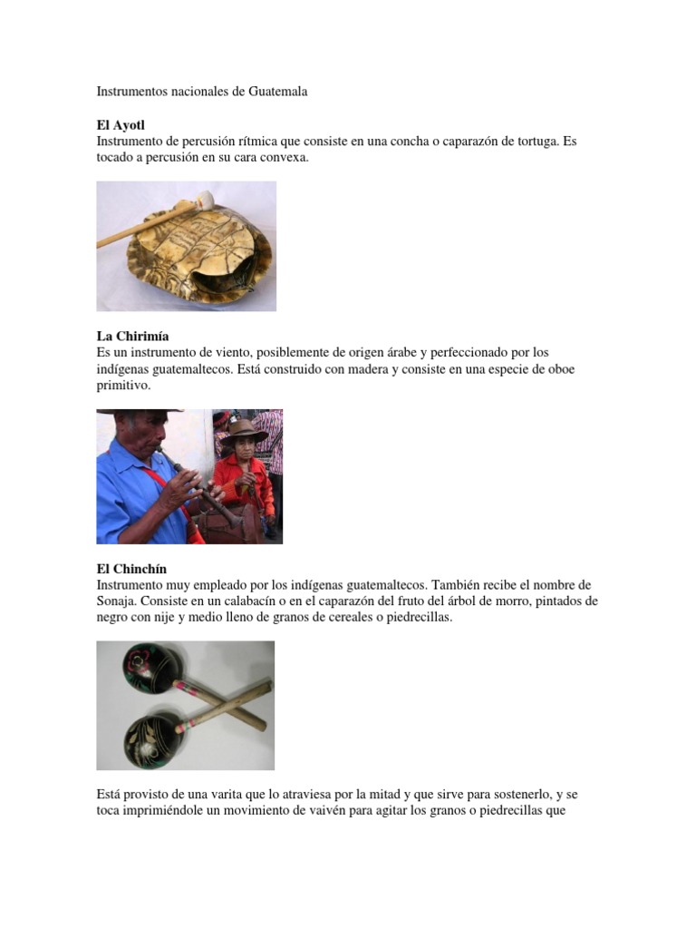 Instrumentos Nacionales de Guatemala PDF Instrumentos musicales Flauta