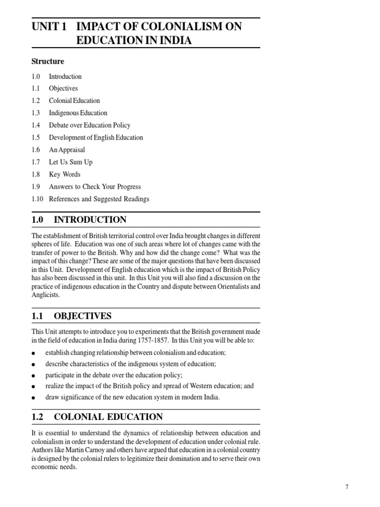 Impact of Colonial Education in India | PDF | Colonialism | Schools