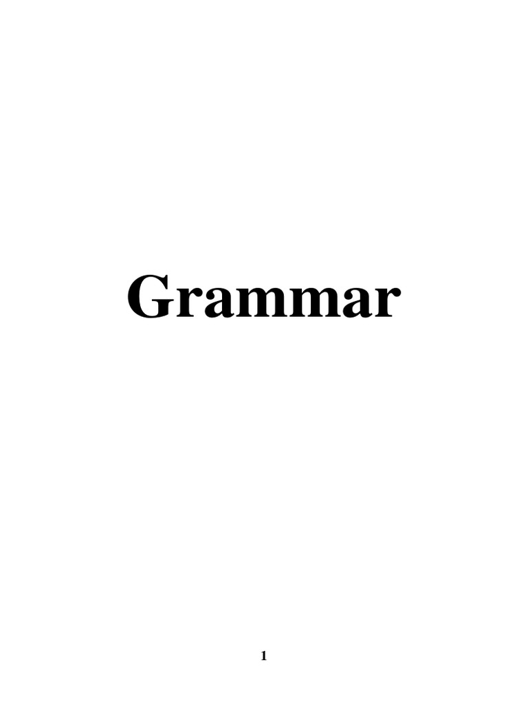 Grammar Appendix PDF | PDF | Grammar