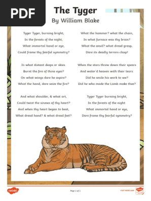 Poetry The Tyger Poetry