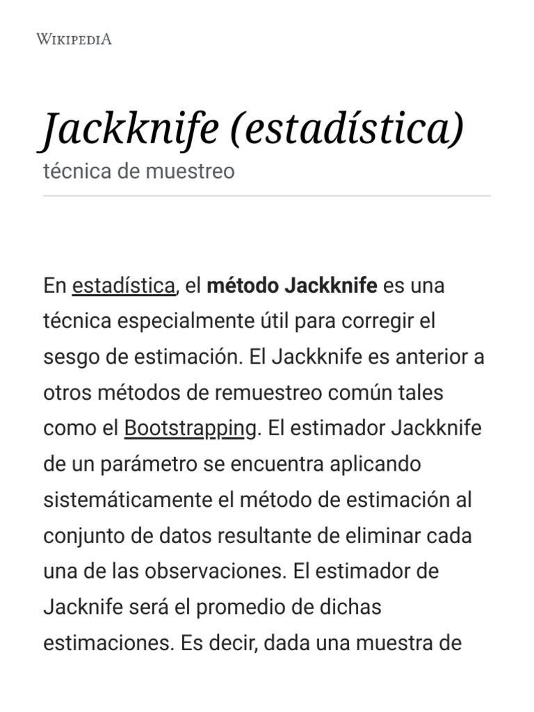 Jackknife | PDF | Econometría | Probabilidades y estadísticas