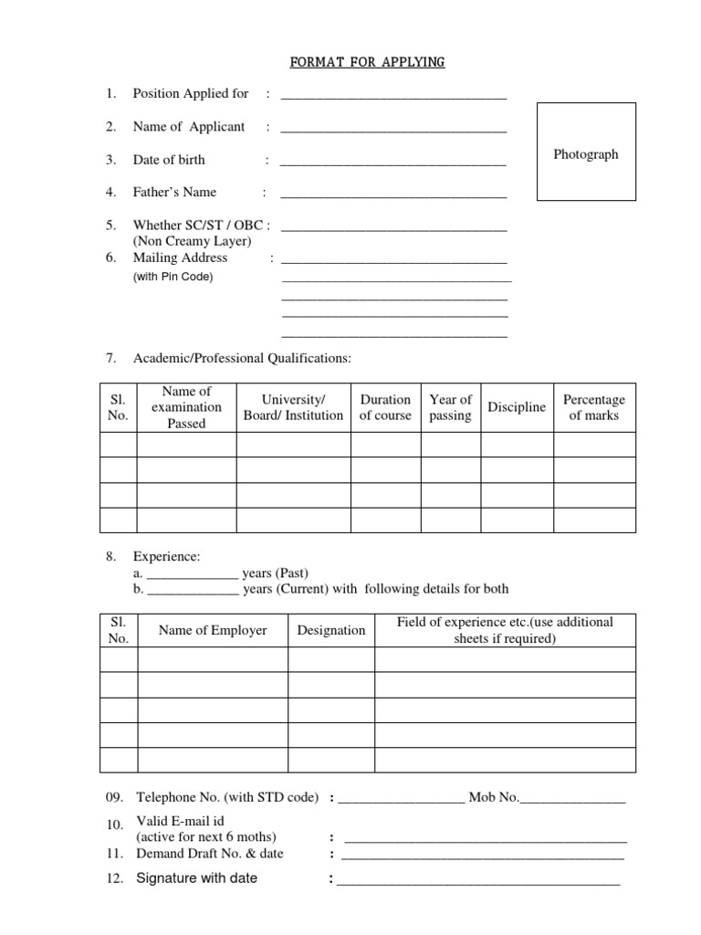 BHEL Experienced Engineers Application Form | PDF | Business