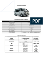 Costos operacionales de un vehículo liviano de transporte