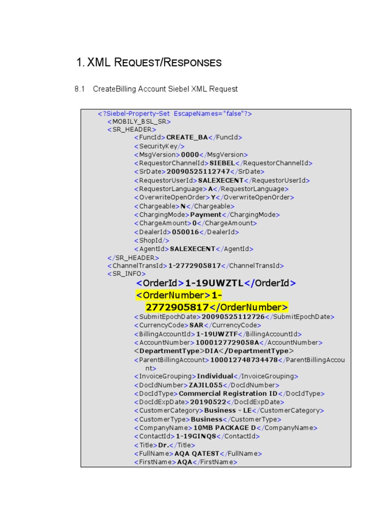 XML Requests for Billing Accounts | PDF | Computing | Internet Architecture