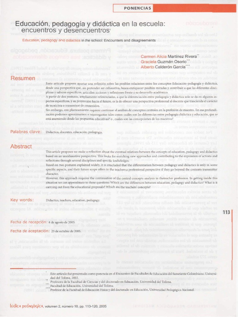 Educacion Pedagogia y Didactica en La Escuela Encu | PDF | Maestros ...