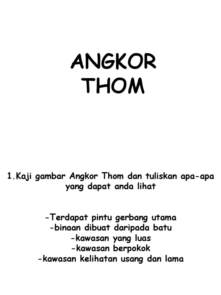 Tempoh Masa Binaan Angkor Thom Angkoo