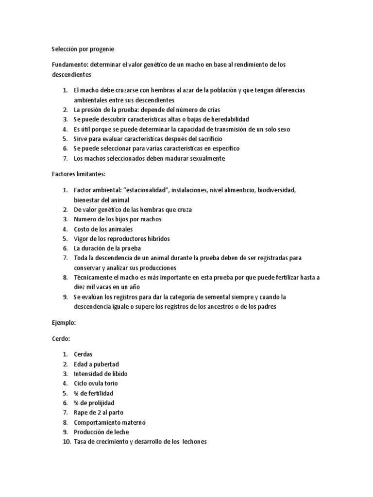 Selección por Progenie en Ganadería | PDF | Biología