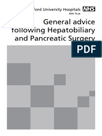 General Advice Following Hepatobiliary and Pancreatic Surgery