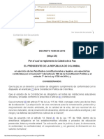 Decreto 1038 de 2015 Catedra de La Paz - Colombia