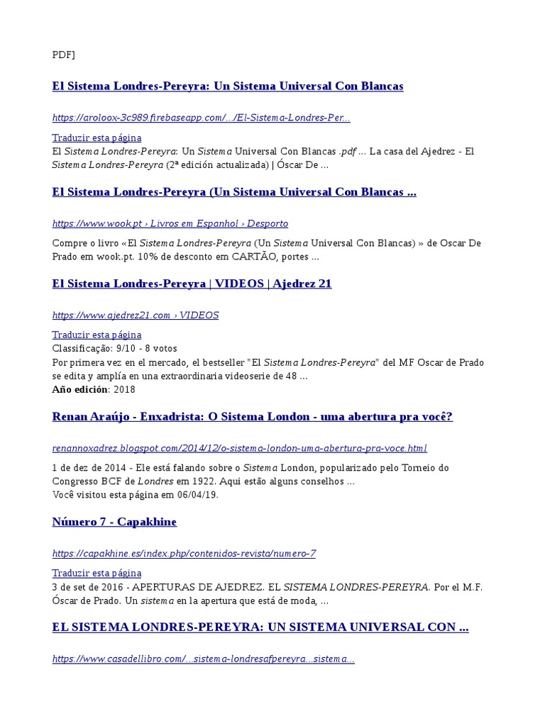 El Sistema Londres Pereyra Oscar Prado PDF