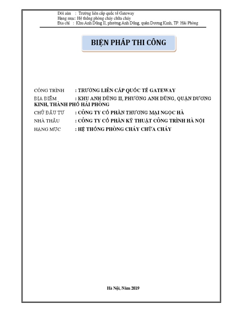 3.THUYẾT MINH BPTC HỆ THỐNG PCCC | PDF