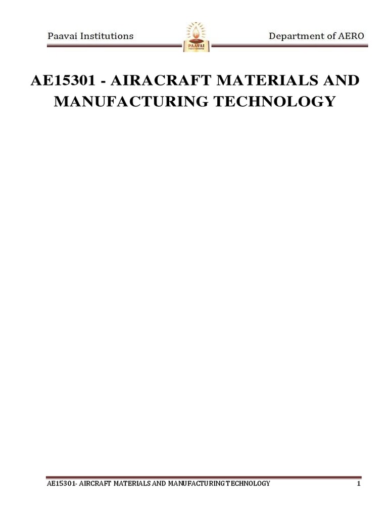 Aircraft Manufacturing Processes Overview | PDF | Casting (Metalworking ...