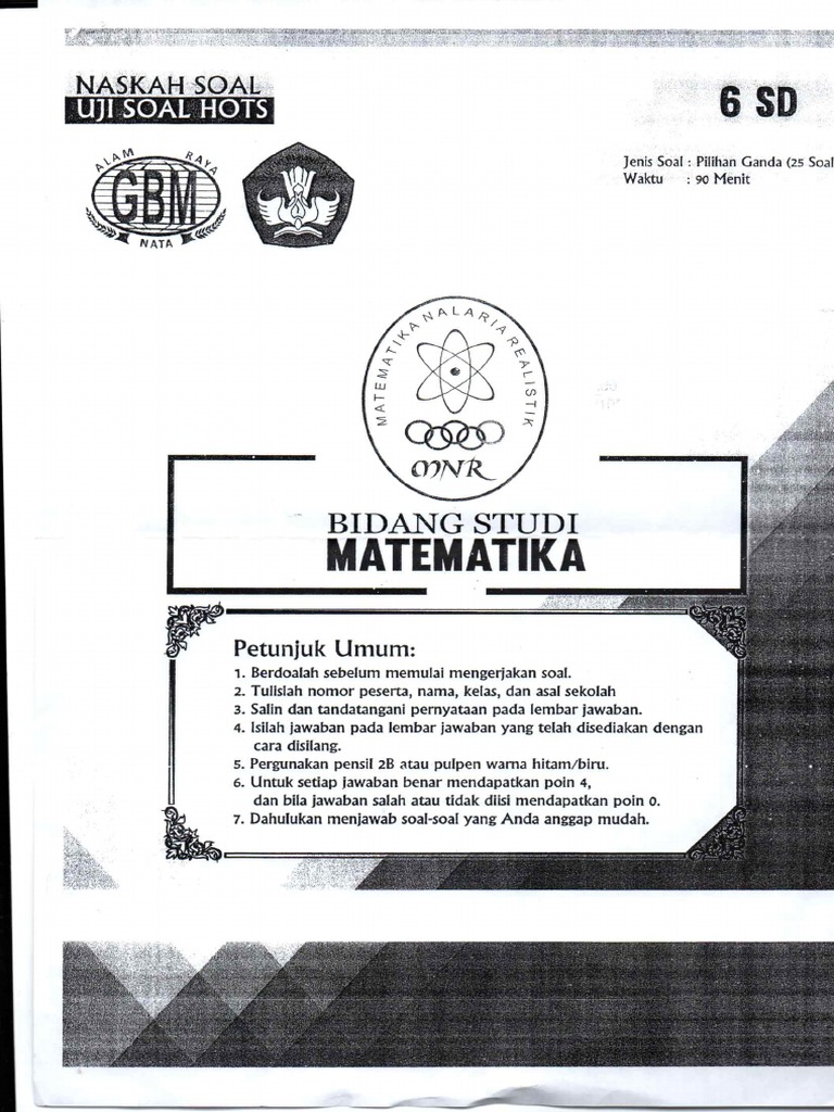 Soal Hots Un Sd Kelas 6