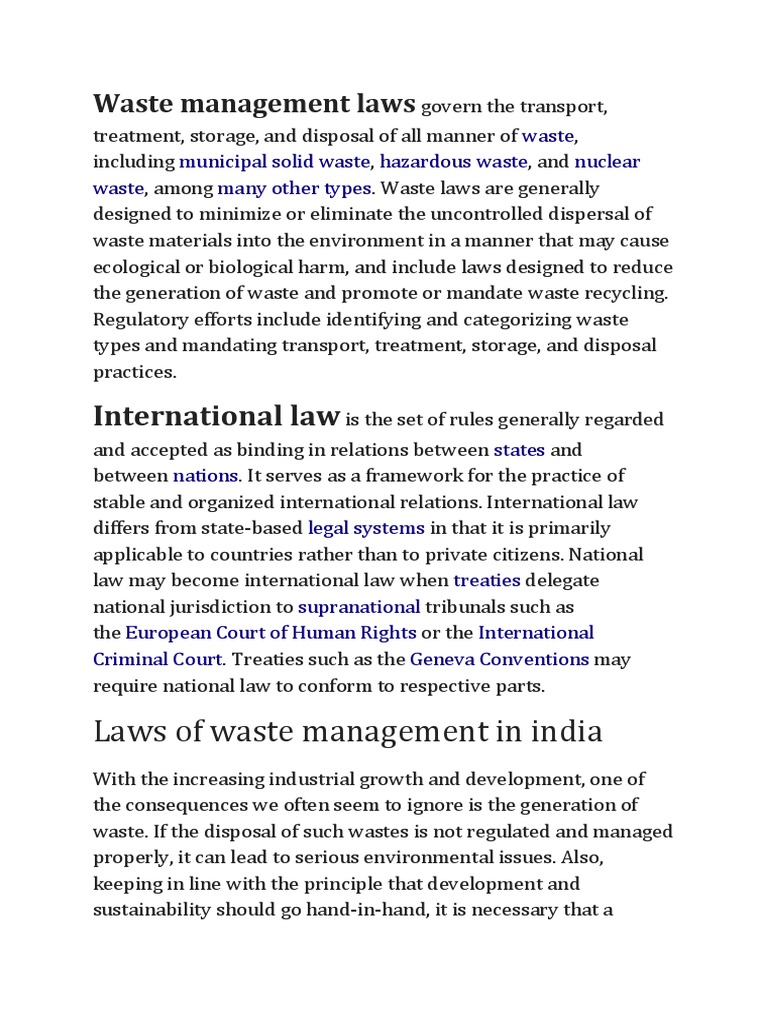 Waste Management Laws PDF PDF Waste Management Electronic Waste