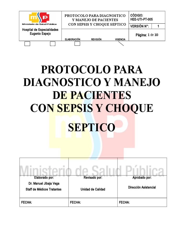 Protocolo de Sepsis y Shock Séptico | PDF | Septicemia | Inmunología