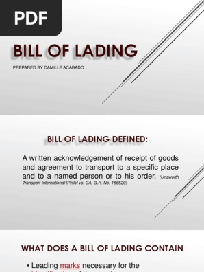Bill of Lading