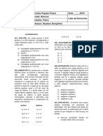 Cursinho Popular Práxis: Lista de Exercícios de Física - Eletrostática