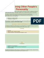 Determining Other People's Personality: Sensing vs. Intuition and Thinking vs. Feeling