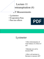 Measure ET Using Lysimeters, Pans and Plot Studies