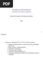 Introductory Econometrics: Probability and Statistics Refresher