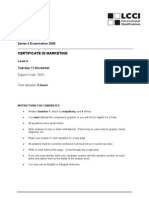 Certificate in Marketing: Series 4 Examination 2008