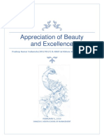 Appreciation of Beauty and Excellence: Pradeep Kumar Vudumula (189278027) & Akhil Sai Kishore Bodduri (189278047)