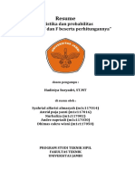 Resume: Statistika Dan Probabilitas "Distribusi T Dan F Beserta Perhitungannya"