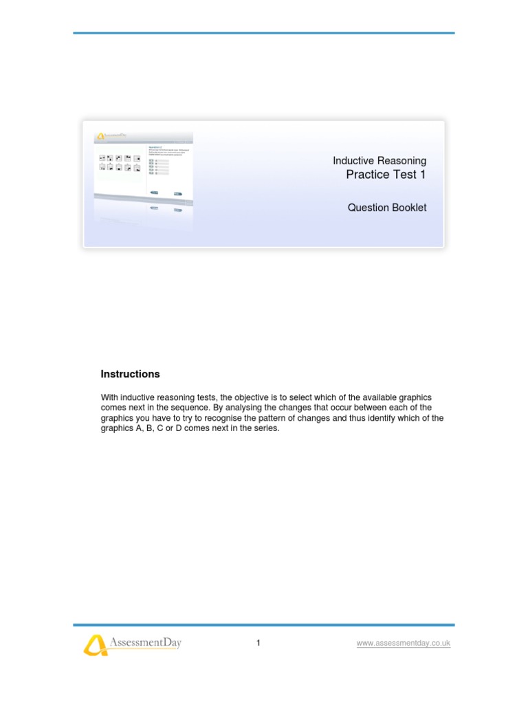 Practice Test 1: Inductive Reasoning | PDF | Teaching Mathematics