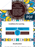 Conditions For Learning Process of Learning