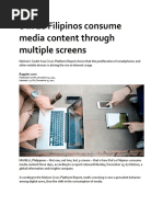 8 in 10 Filipinos Consume Media Content Through Multiple Screens