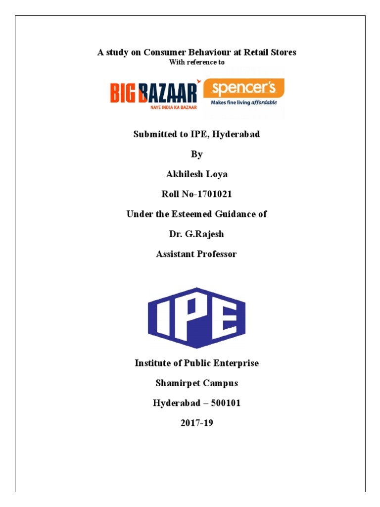 Consumer Behavior At Retail Stores Pdf Retail Consumer Behaviour