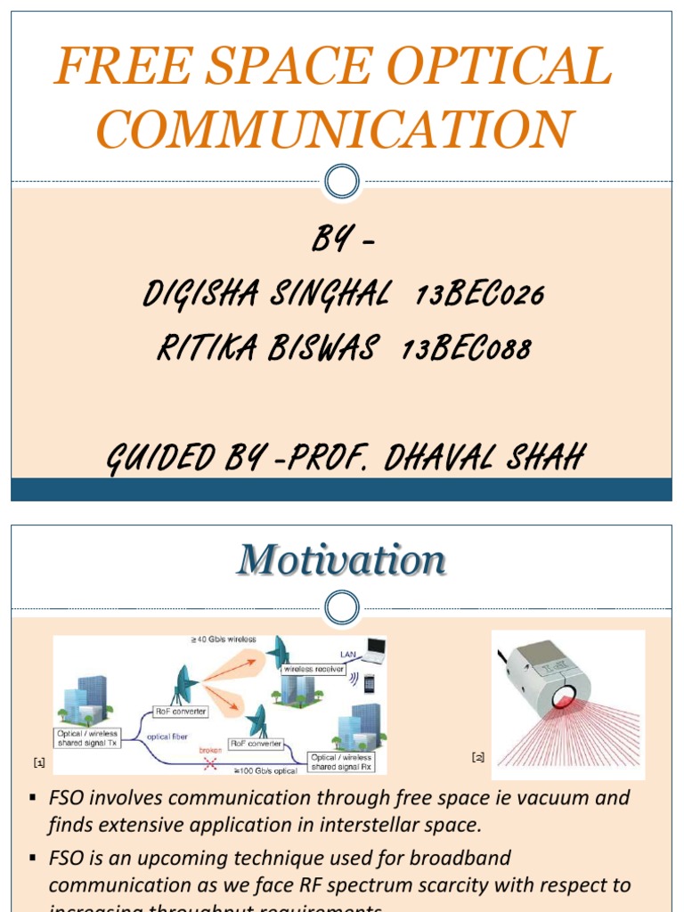 Free Space Optical Communication Overview | PDF | Laser | Attenuation