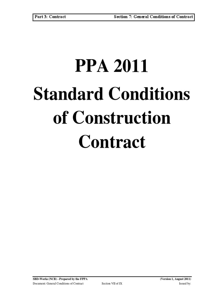 PPA 2011 Contract Assignment (Law) General Contractor