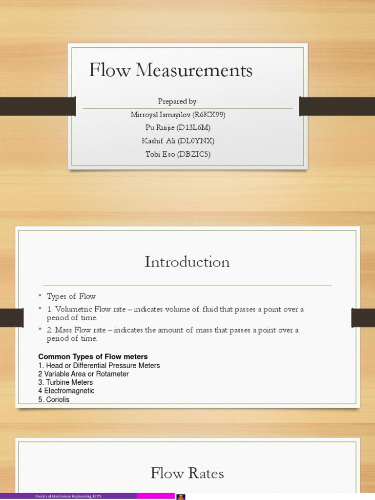 Flow Measurement Techniques Explained | PDF | Flow Measurement ...