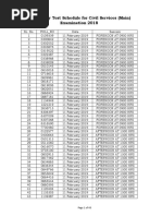 Personality Test Schedule For Civil Services (Main) Examination 2018