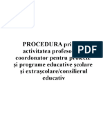 Procedura de Lucru Pentru Departamentul Educative