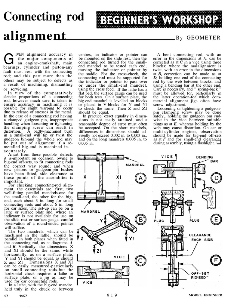 Connecting Rod Alignment by Geometer PDF Manufactured Goods Machines