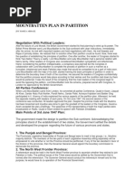 Mountbatten Partition Plan
