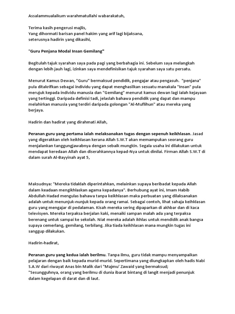 Teks Syarahan Agama Pdf