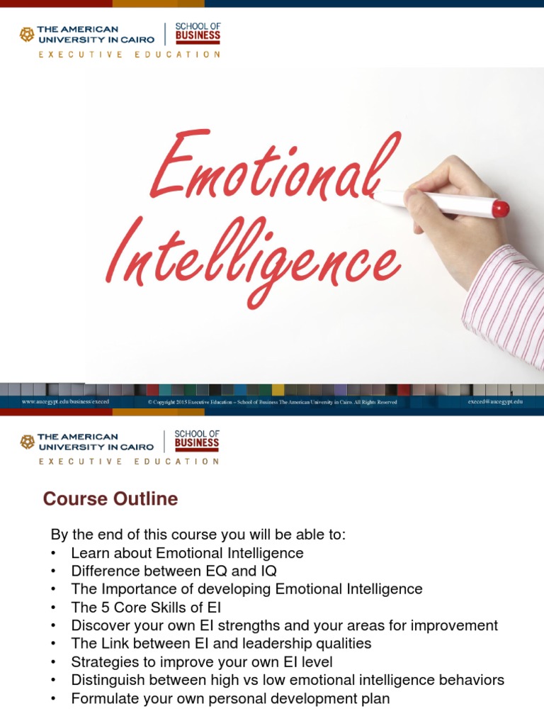 Emotional Intelligence Course Outline | PDF | Emotional Intelligence ...