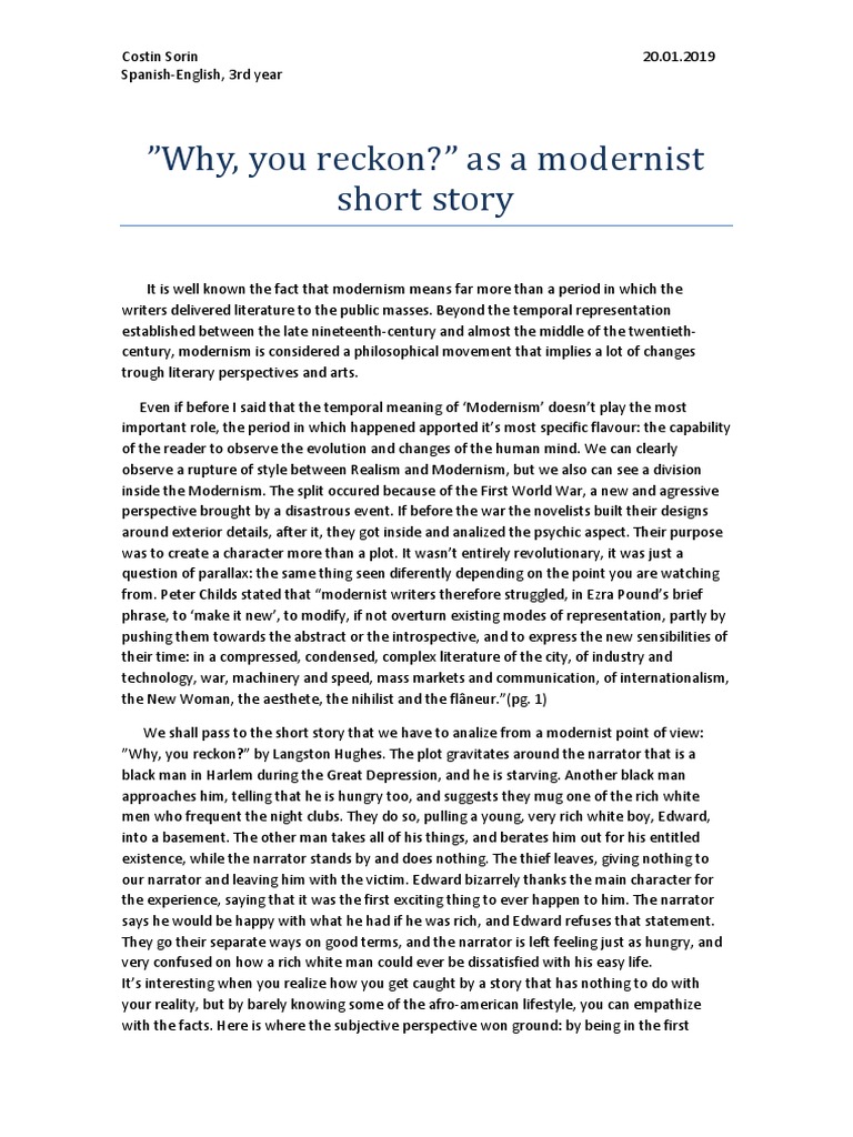 modernism essay questions