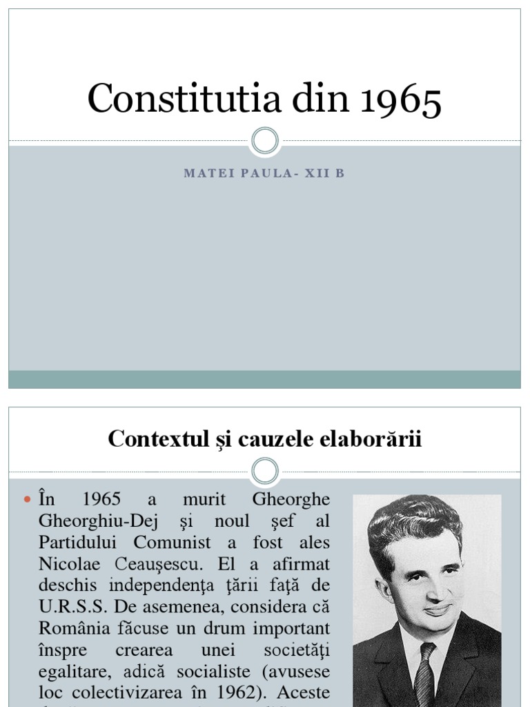 Constitutia Din 1965 PDF