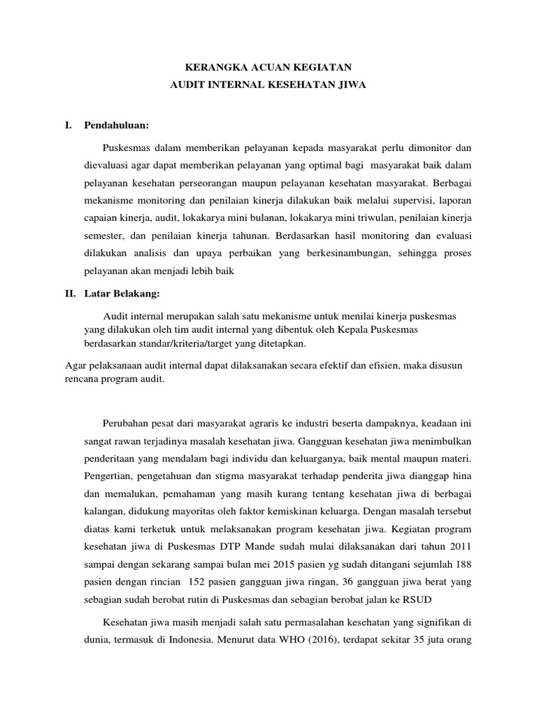 Kak Audit Kesehatan Jiwa Docx
