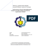 Analyzing the presence of Iron by Spectrophotometer, Mangan by Persulfate Method, and Cloride by Argentrometric Method