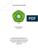 Task Bahasa Inggris: Kementerian Kesehatan R.I Politeknik Kesehatan Denpasar Jurusan Keperawatan Gigi TAHUN 2019