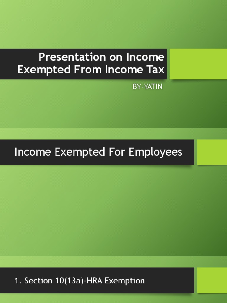 Presentation On Exempted From Tax PDF Partnership