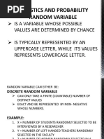 Statistics and Probability Random Variable