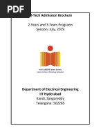 M-Tech Admission Brochure: 2-Years and 3-Years Programs Session: July, 2019